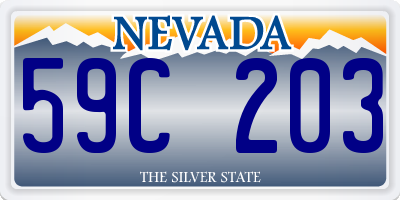 NV license plate 59C203