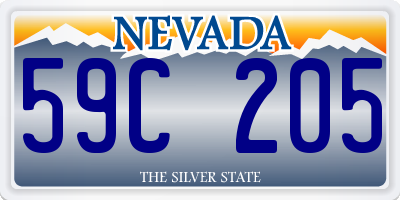 NV license plate 59C205