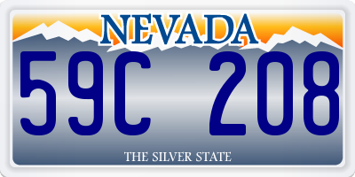 NV license plate 59C208