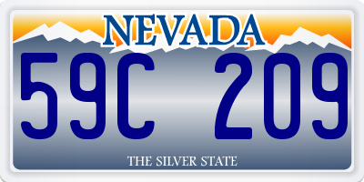 NV license plate 59C209