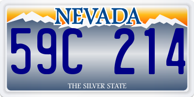 NV license plate 59C214