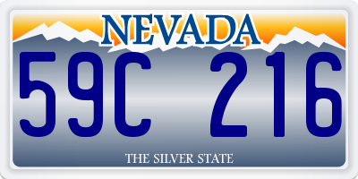 NV license plate 59C216