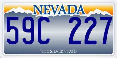 NV license plate 59C227