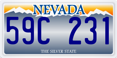 NV license plate 59C231