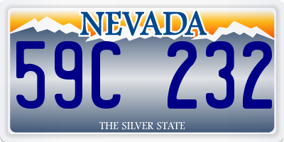 NV license plate 59C232