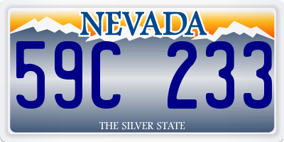 NV license plate 59C233