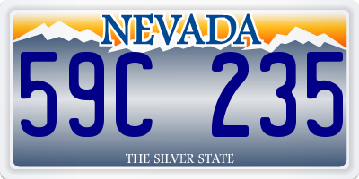 NV license plate 59C235