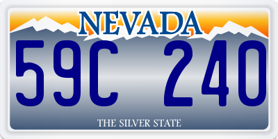 NV license plate 59C240