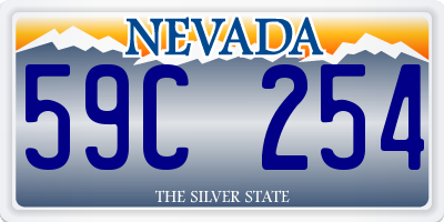 NV license plate 59C254