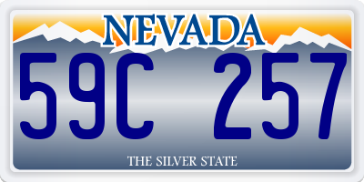 NV license plate 59C257