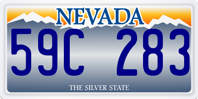 NV license plate 59C283