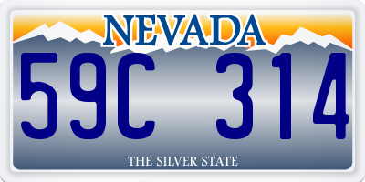 NV license plate 59C314