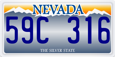 NV license plate 59C316