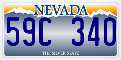 NV license plate 59C340