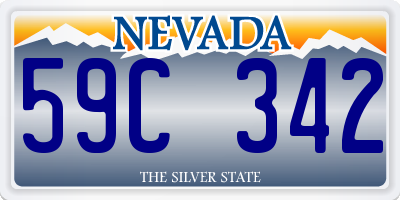 NV license plate 59C342