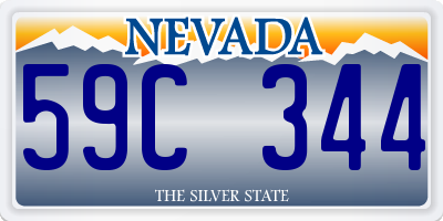 NV license plate 59C344