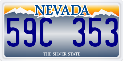 NV license plate 59C353