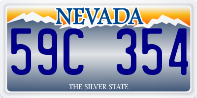 NV license plate 59C354