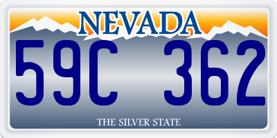NV license plate 59C362