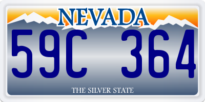 NV license plate 59C364