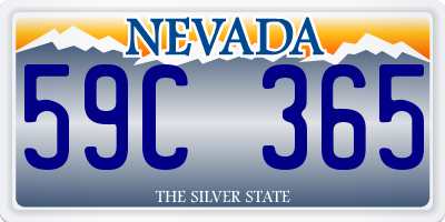 NV license plate 59C365