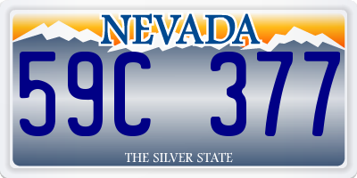 NV license plate 59C377