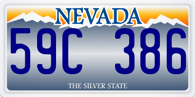 NV license plate 59C386
