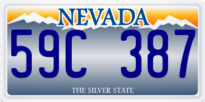 NV license plate 59C387