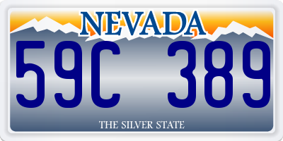 NV license plate 59C389