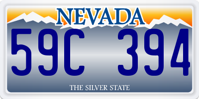 NV license plate 59C394