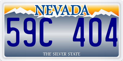 NV license plate 59C404