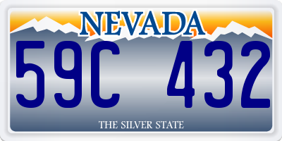 NV license plate 59C432