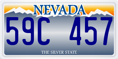 NV license plate 59C457