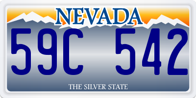 NV license plate 59C542