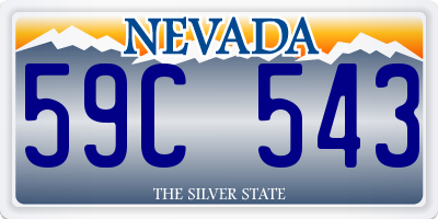 NV license plate 59C543