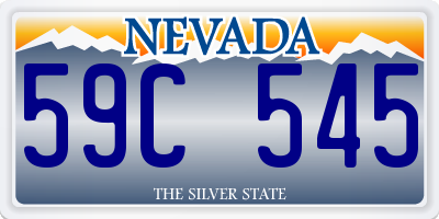 NV license plate 59C545