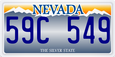 NV license plate 59C549