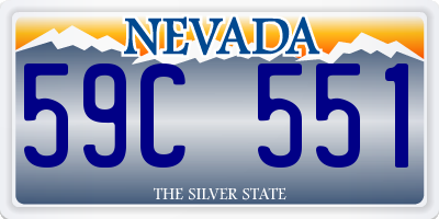 NV license plate 59C551