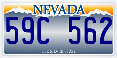 NV license plate 59C562