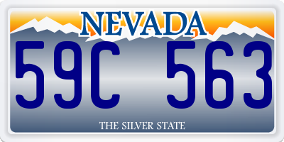 NV license plate 59C563