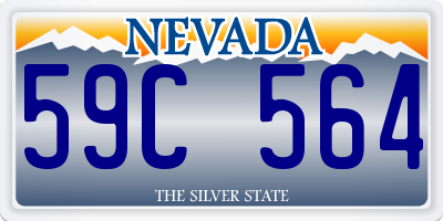 NV license plate 59C564