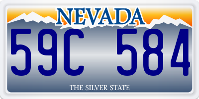 NV license plate 59C584