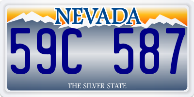 NV license plate 59C587