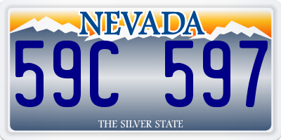NV license plate 59C597
