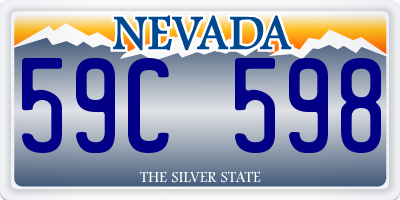 NV license plate 59C598
