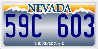NV license plate 59C603