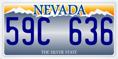 NV license plate 59C636