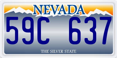 NV license plate 59C637