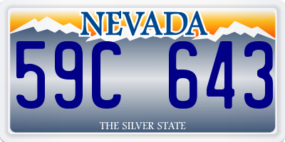 NV license plate 59C643