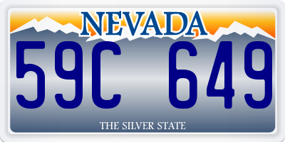 NV license plate 59C649